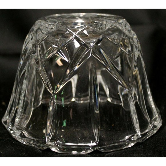 Clear Leaded Crystal Light Covers Star Pattern Molded 4" tall Shade Scallop - Picture 1 of 10